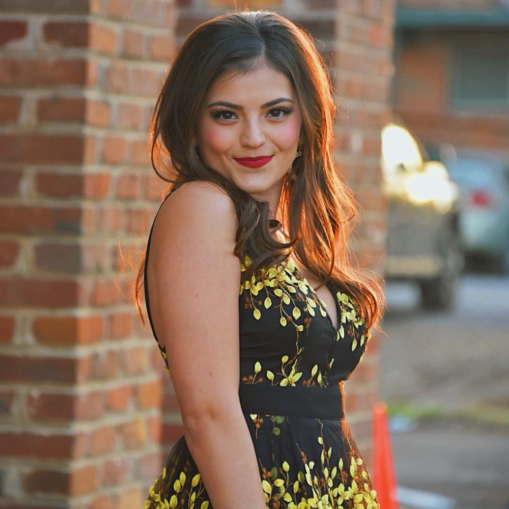 Chic Black and Yellow Floral Mini Dress